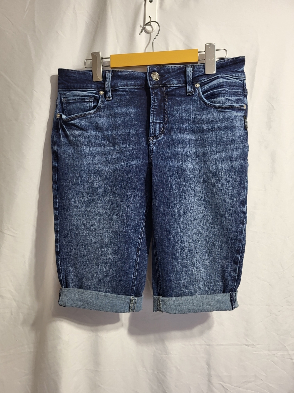 Silver Jeans Women's Dark Blue Denim Bermuda Boyfriend Shorts, Size 29
